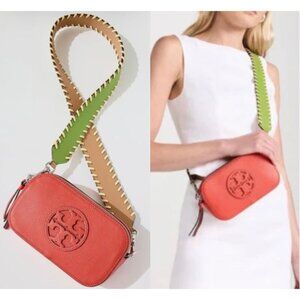 NWT!  Authentic Tory Burch Miller Poppy Red & Green Crossbody Bag